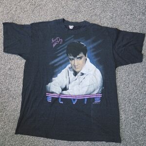 1988 Elvis Presley Vintage Single Stitch‎ tee shirt Striped XXL